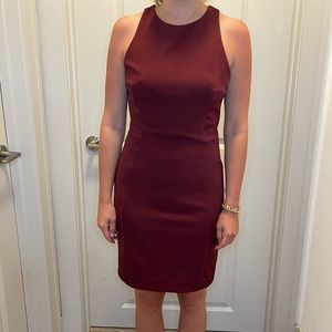 Burgundy mini dress for work